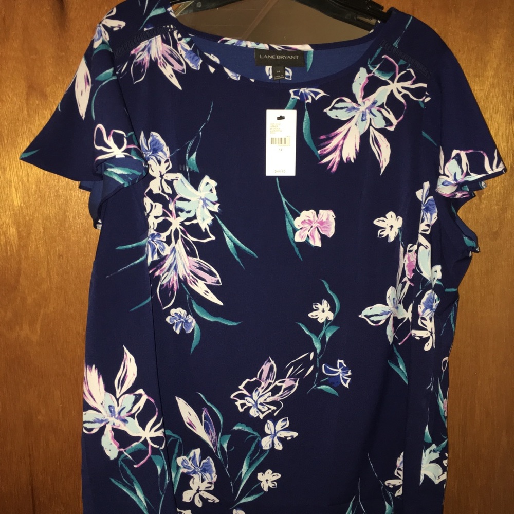 Floral, short sleeve blouse